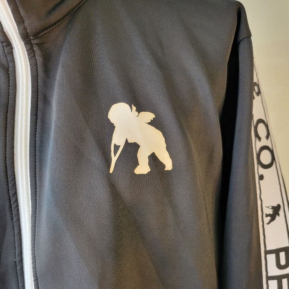 PRPS mens large black brunson logo Spell out ribbon down sleeves full zip - Picture 2 of 10